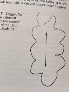 Eichenblatt-Zatteln an einer mittelalterlichen Männer-Gugel – kunstvolle Form des Dagging im 14. Jahrhundert