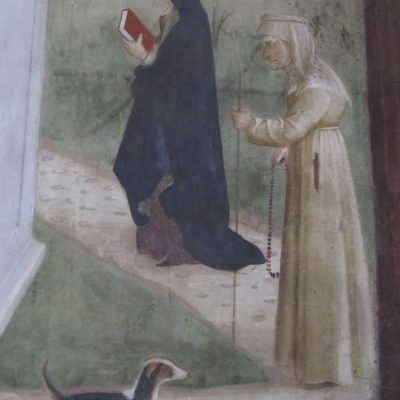Mittelalterliche Paternoster-Darstellung an der Wand der Basilica Cattedrale di S. Maria Assunta in Atri, Italien, um 1284.