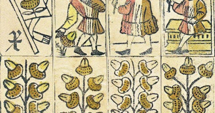 Holzschnitt-Spielkarten des Basler Karnöffelspiels um 1530, Rekonstruktion nach den Willisauer Karten